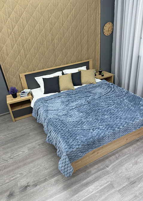 Плед-покривало 210х210 см (+-5см) Соти Блакитний (87-209) Київ - фото 4