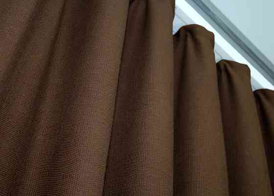 Комплект готовых штор VR-Textil Лен рогожка № 1422ш Светло-коричневый 150х270 см 2 шт (33-0307) Киев