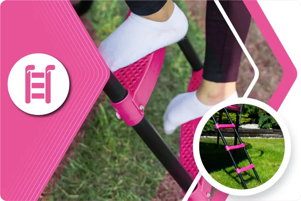 Батут THUNDER INSIDE ULTRA с внутренней сеткой 8 футов 244 см черно-розовый Киев - изображение 8