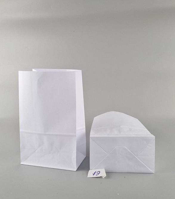 Пакет паперовий 24*15*9см з дном білий 25 шт Харків - фото 2