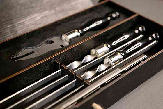 Шампури подарункові набір бокс для пікніка гриля та барбекю Оригінальні Віп подарунки на день народження татові, хлопцю, Тернопіль