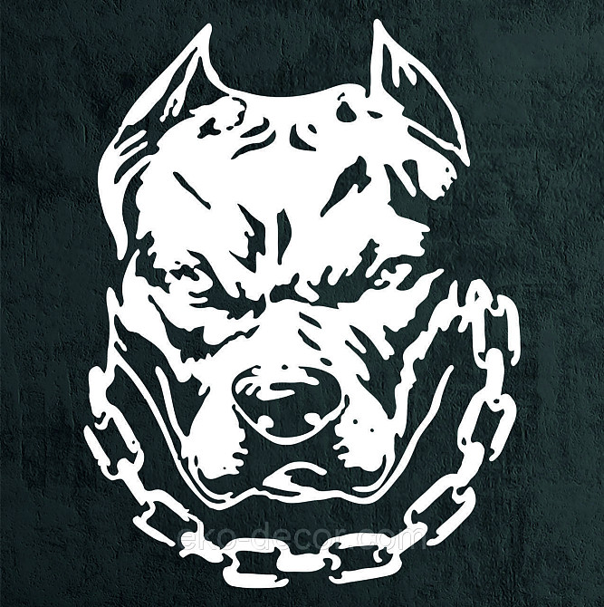 Декоративное настенное Панно «Питбуль», Декор на стену 70*53 см, Белый Киев - изображение 9