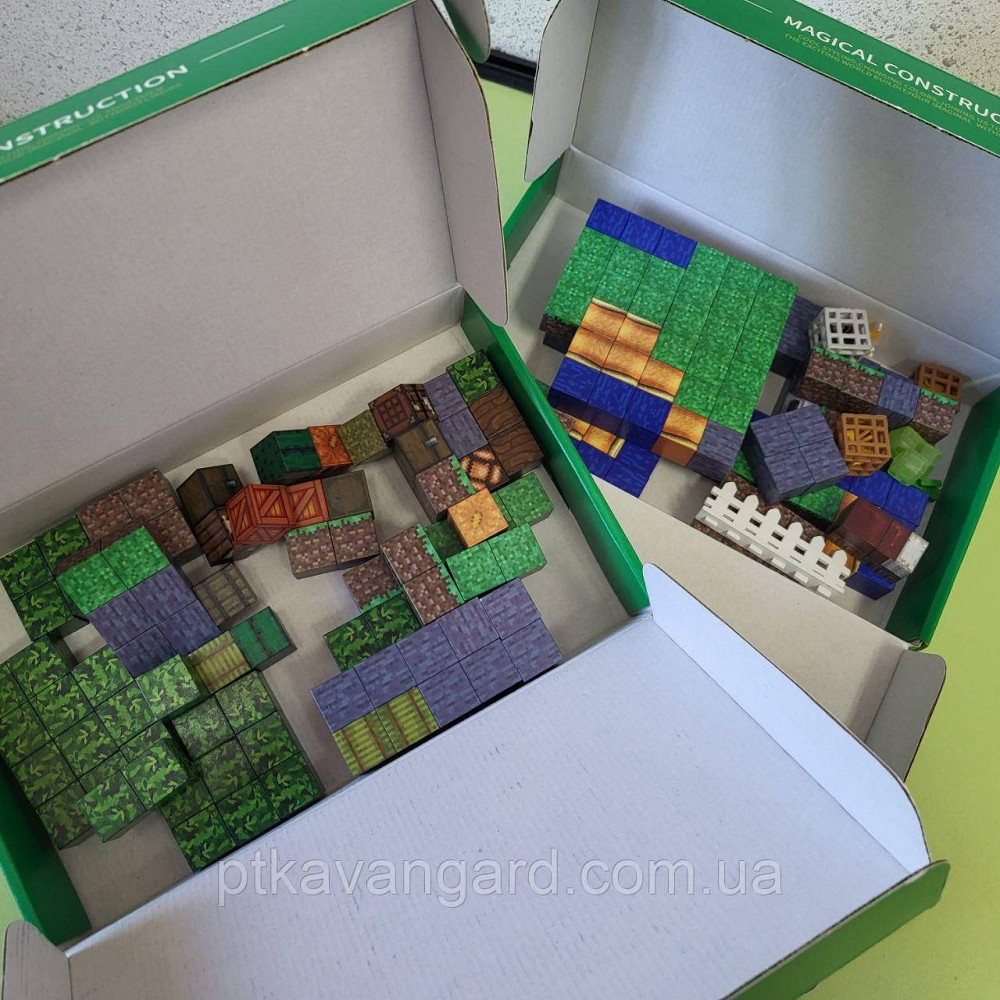 Магнитный конструктор Minecraft 203 магнитных блоков + 6 фигурок Dream World LZCK 085 Хмельницкий - изображение 7