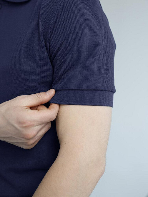 Темно-синее мужское классическое поло на пуговицах Pobedov. Футболка поло Pobedov Royal синяя Киев - изображение 8