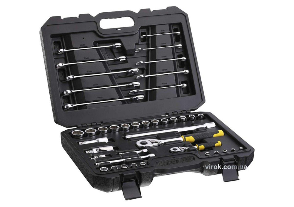 Набір головок торцевих і ключів STANLEY : 1/4", 1/2", з інструментами, в футлярі, 41 шт. Одеса - фото 1