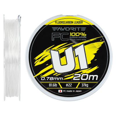 Флюорокарбон Favorite U1 FC 20m 22/0.78mm 81.6lb/37.0kg (1693.12.01) Винница - изображение 1