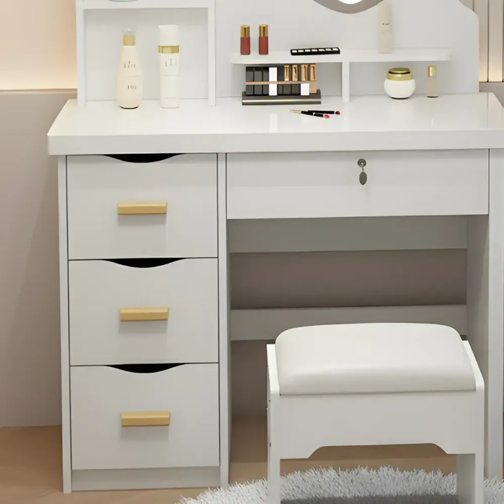 Туалетный столик с LED-зеркалом в форме сердца и пуфиком STL-MD 85 Коломия - фото 4