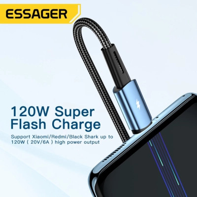 Дата кабель USB 2.0 AM to USB-C 1.0m 120W blue Essager (EXC120-CG03-P) Вінниця - фото 5