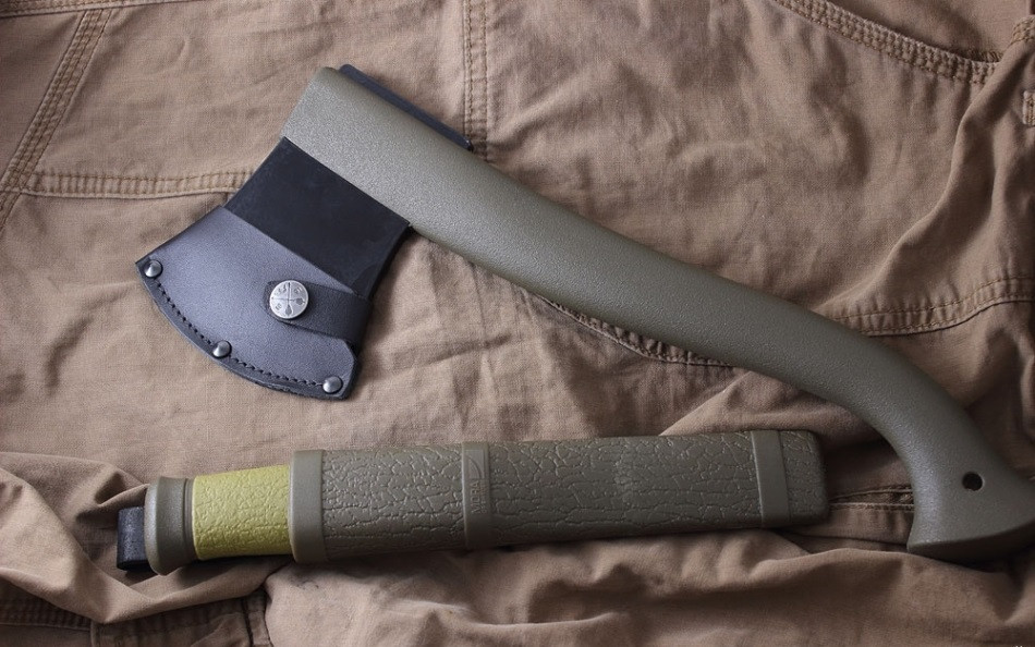 Туристичний Набір Сокира з чохлом та ножем Morakniv "Camping Axe + Knife Outdoor" (1-2001) Сталь Нововолинськ - фото 10