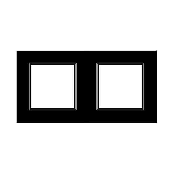 LIVOLO Рамка 2-постова LIVOLO, загартоване скло, чорна матова, 151×80 мм (VL-P7E/E-4BS06) Коломия