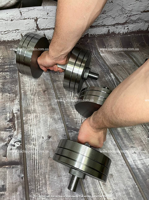 Штанга W-образная + Гантели металлические 2 по 20 кг Набор 46 кг  Гантели, гири, штанги и диски наборные Киев - изображение 10