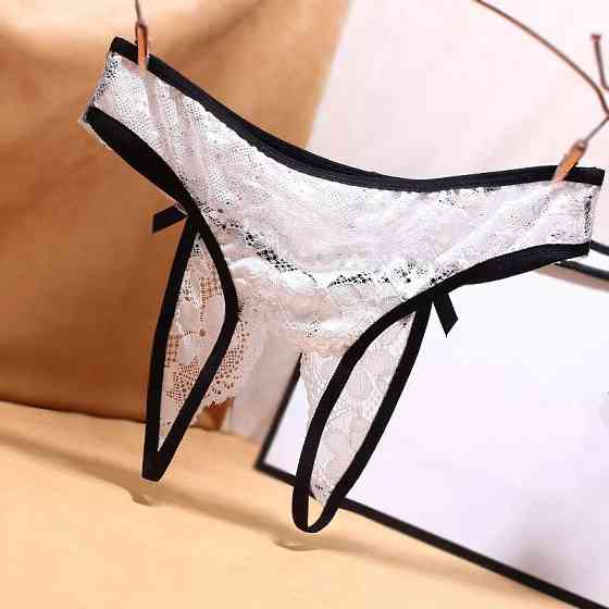 Труси з розрізом жіночі, білі - розмір універсальний, резинка до 95см Київ