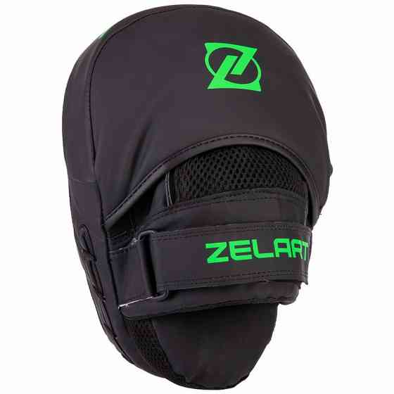 Лапа вигнута для боксу та єдиноборств ZELART VL-3093 розмір 24x18,5x5 см чорний-салатовий Київ