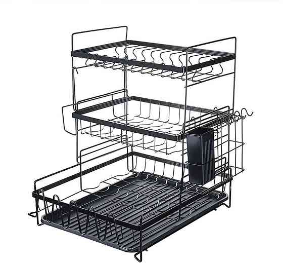 Сушилка для посуды и кухонных пренадлежностей: столовых приборов, посуды, трёхъярусный органайзер на кухню Каменец-Подольский