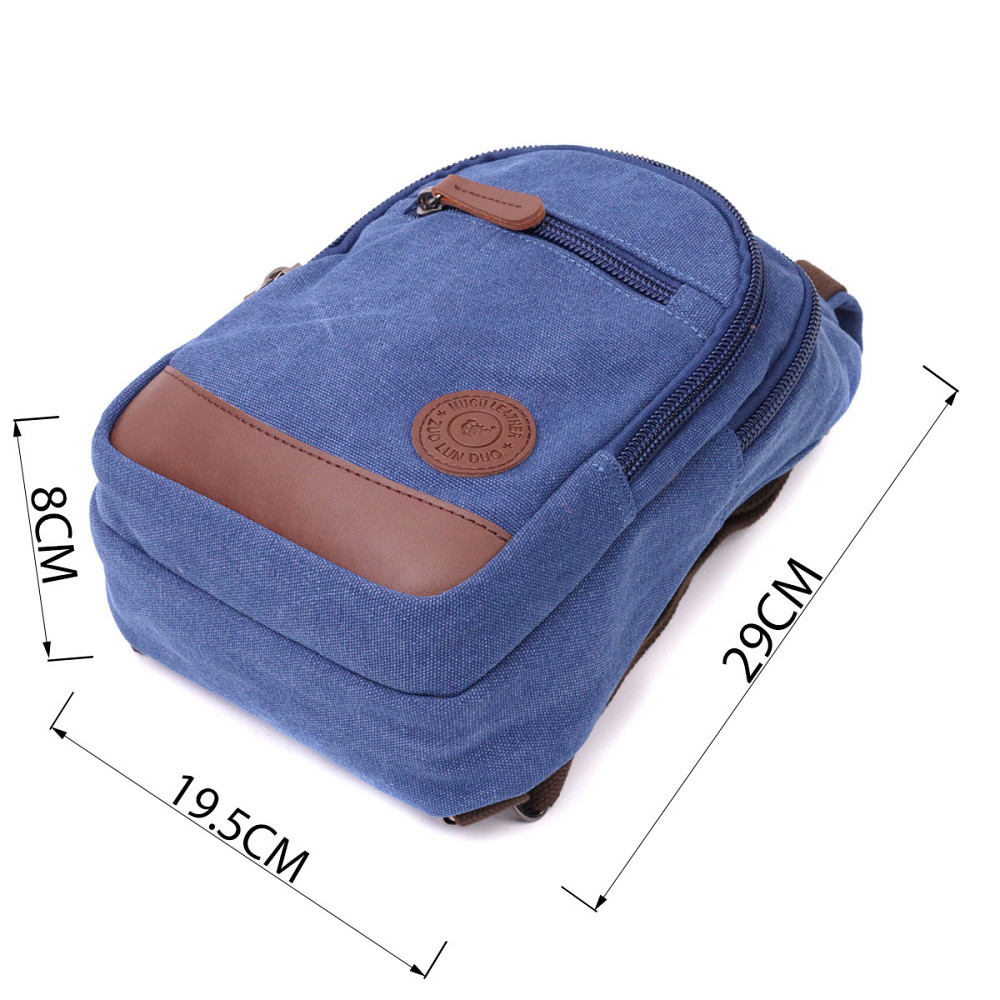 Зручна сумка для чоловіків через плече з ущільненою спинкою Синій (Vintage) Київ - фото 7