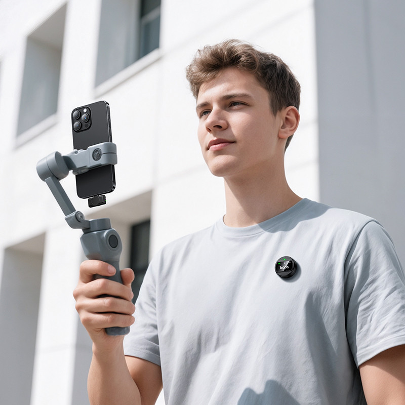 Бездротова мікрофонна система HOCO L21 Charm magnetic (Lightning) Black Київ - фото 9