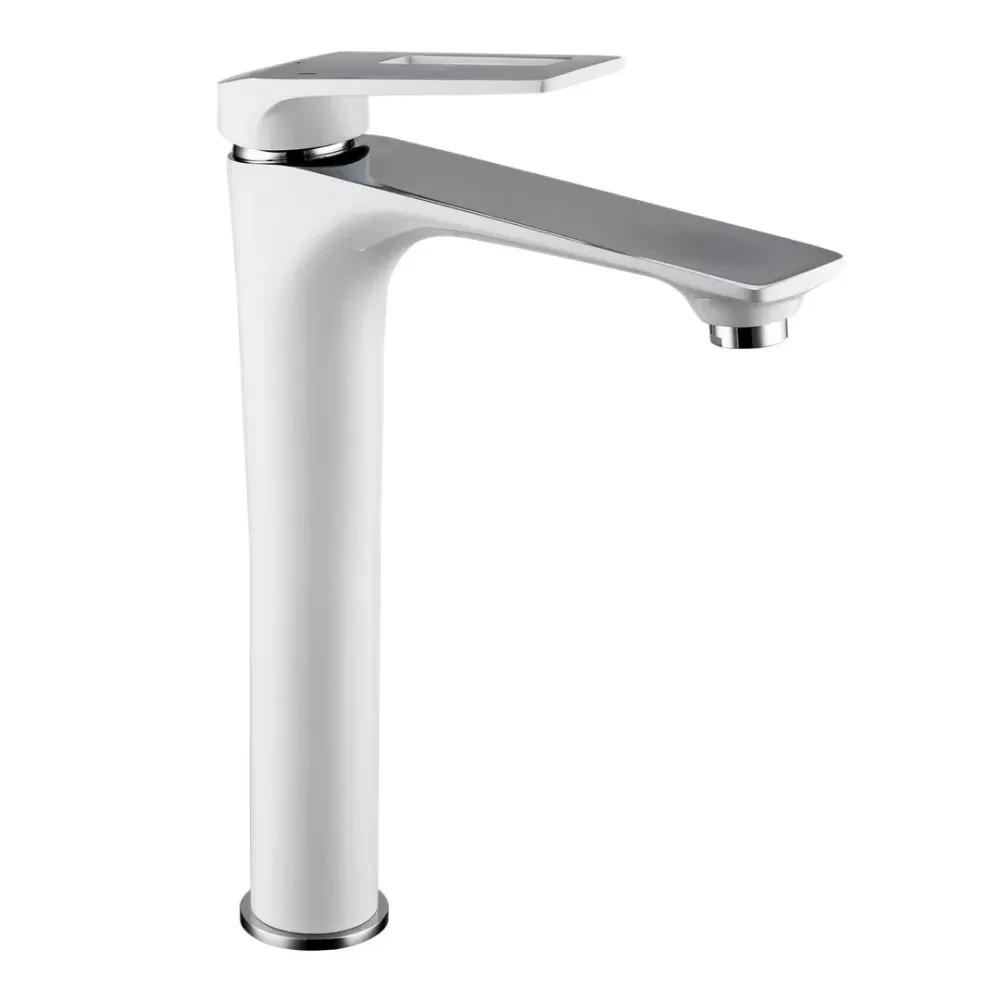 Смеситель для раковины высокий Frap F1052-54 белый/хром Киев - изображение 1