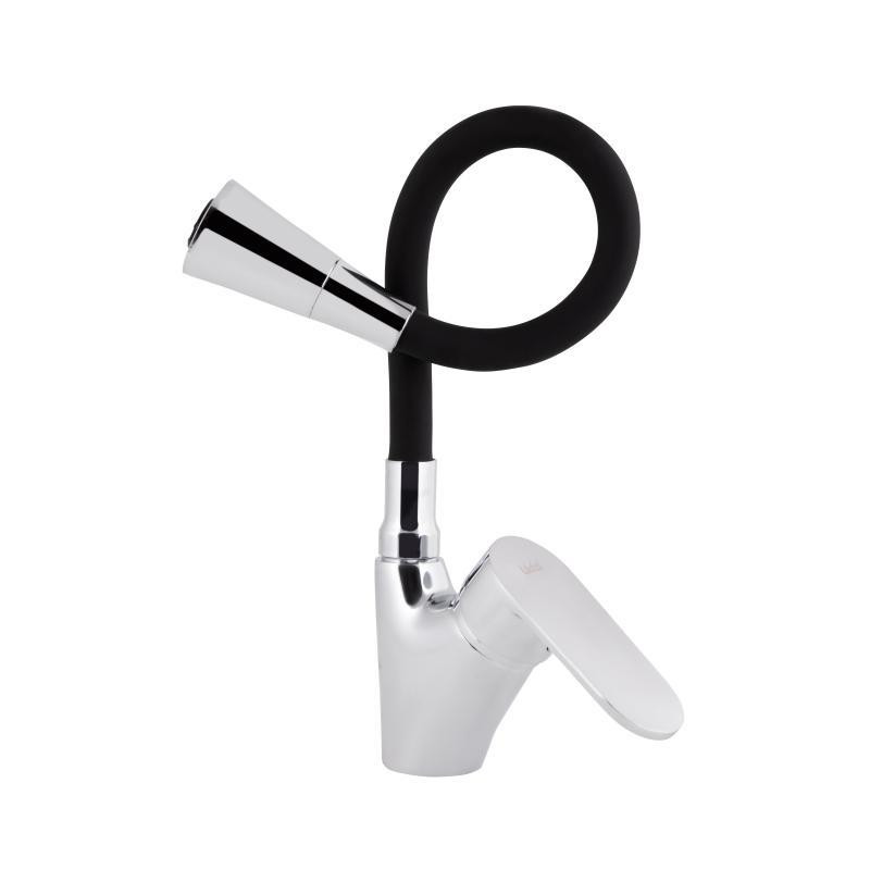 Смеситель для кухни с гибким изливом Lidz Tani 007F3 (k40) LDTAN007F3BCR37649 Chrome/Black Харьков - изображение 3