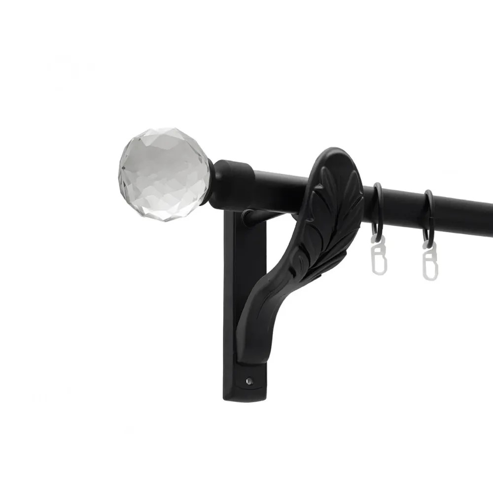 Карниз Orvit Люміера металевий однорядний ретро гладка труба кільце металеве Чорний Оксамит 25 мм 300 см Львов - изображение 1