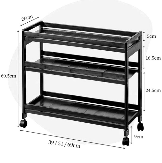 Этажерка для ванной на колёсиках 