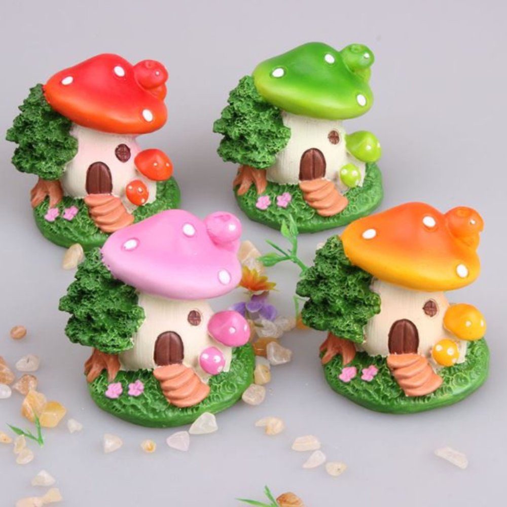 Сказочный домик-грибочек из полистоуна. Для миниатюры, флорариума, мини-сада,  вазона, песчаного стола Зелена шапка Одесса - изображение 3