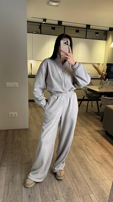 Жіночий повсякденний теплий комбінезон із флісу Сірий Одеса - фото 1