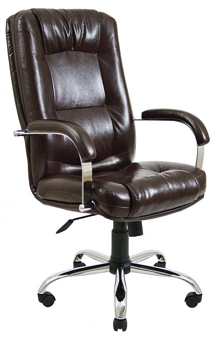 Офісне Крісло Керівника Richman Alberto Titan Dark Brown Хром М1 Tilt Коричневий Київ - фото 1