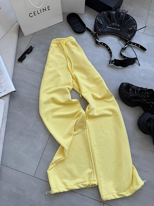 Женские базовые брюки - джоггеры турецкая петля пенье Банановый Одесса - изображение 6