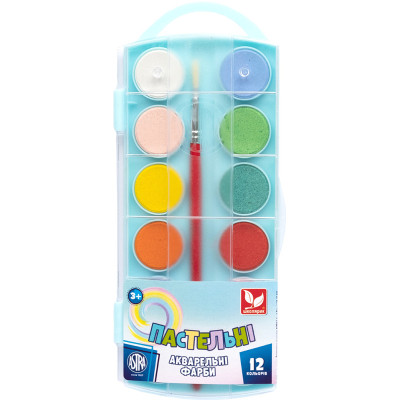Акварельные краски Школярик Пастельные 12 цветов (302122001-UA) Винница - изображение 2
