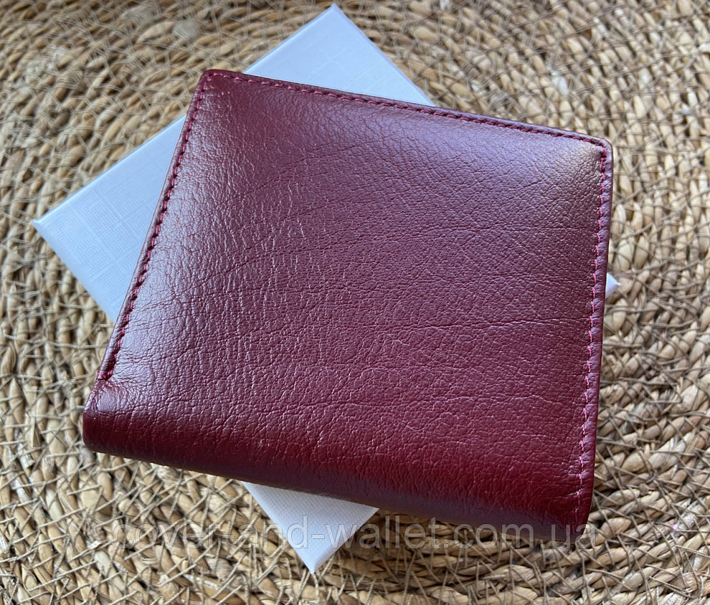 Маленький бордовий жіночий шкіряний гаманець з монетницею на кнопці ST Leather 219 Київ - фото 10