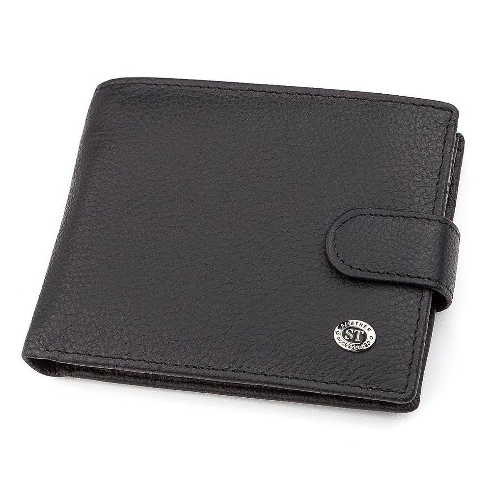Мужской кошелек ST Leather 18328 (ST137) итальянская кожа Черный Киев - изображение 1