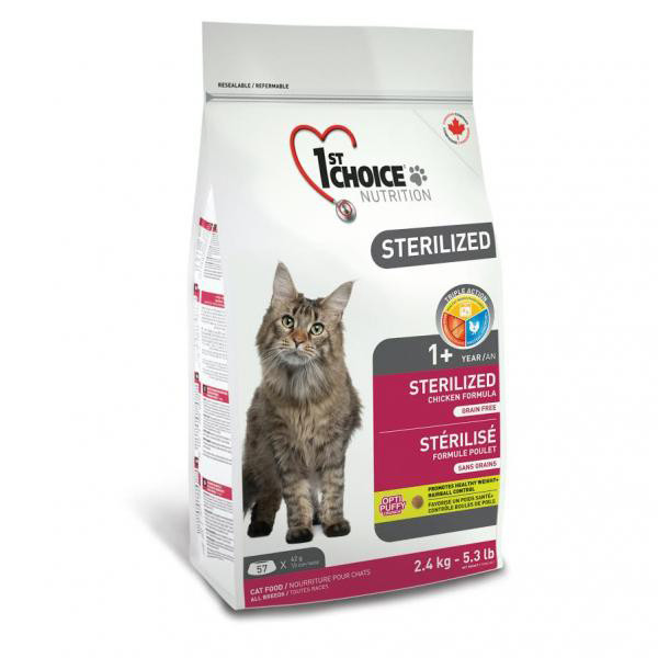 1st Choice Sterilized Chicken ФЕСТ ЧОЙС СТЕРИЛАЙЗИД КУРИЦА сухой диетический беззерновой корм для стерилизованных котов Киев - изображение 1