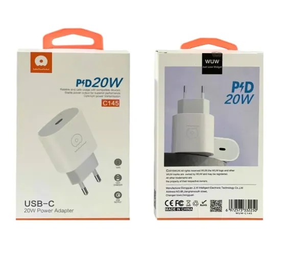 Зарядний пристрій WUW-C145 220В 20Вт, підтримка швидкого заряджання 5В/9В для смартфонів та планшетів Одеса
