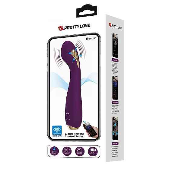 Вібратор PRETTY LOVE HECTOR, 12 vibration functions 5 electric shock functions Mobile APP remote con Sex Aura Київ