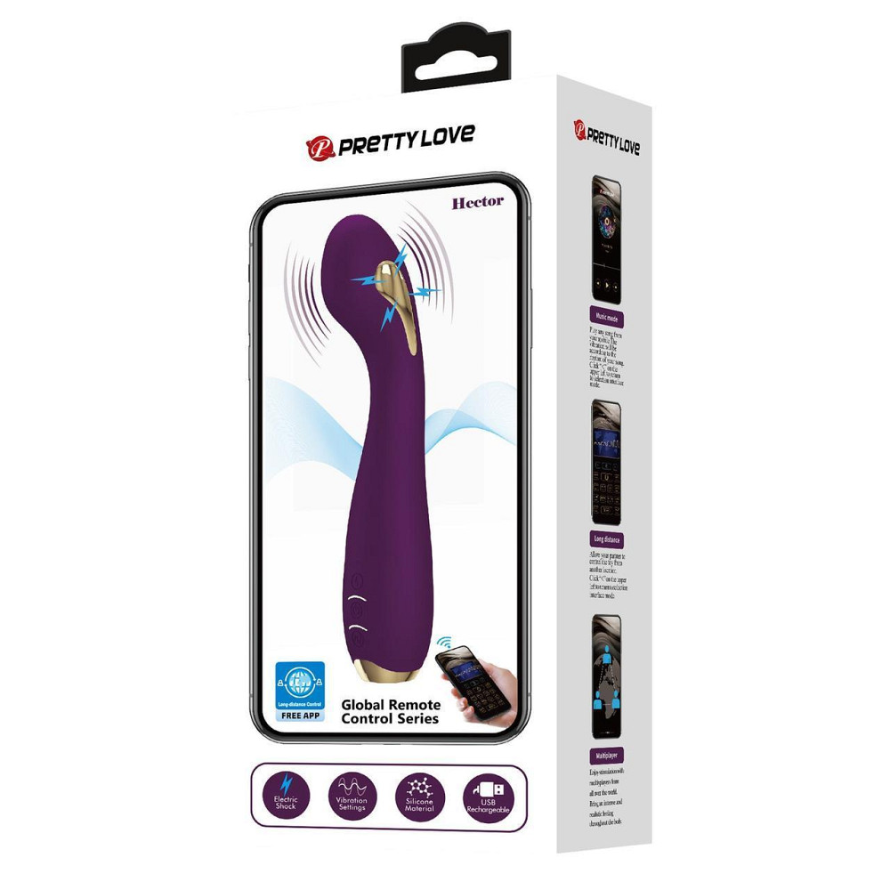 Вібратор PRETTY LOVE HECTOR, 12 vibration functions 5 electric shock functions Mobile APP remote con Sex Aura Київ - фото 3