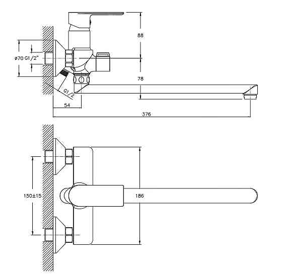 Смеситель для ванны Haiba ALEX 006 EURO HB0888 Харьков