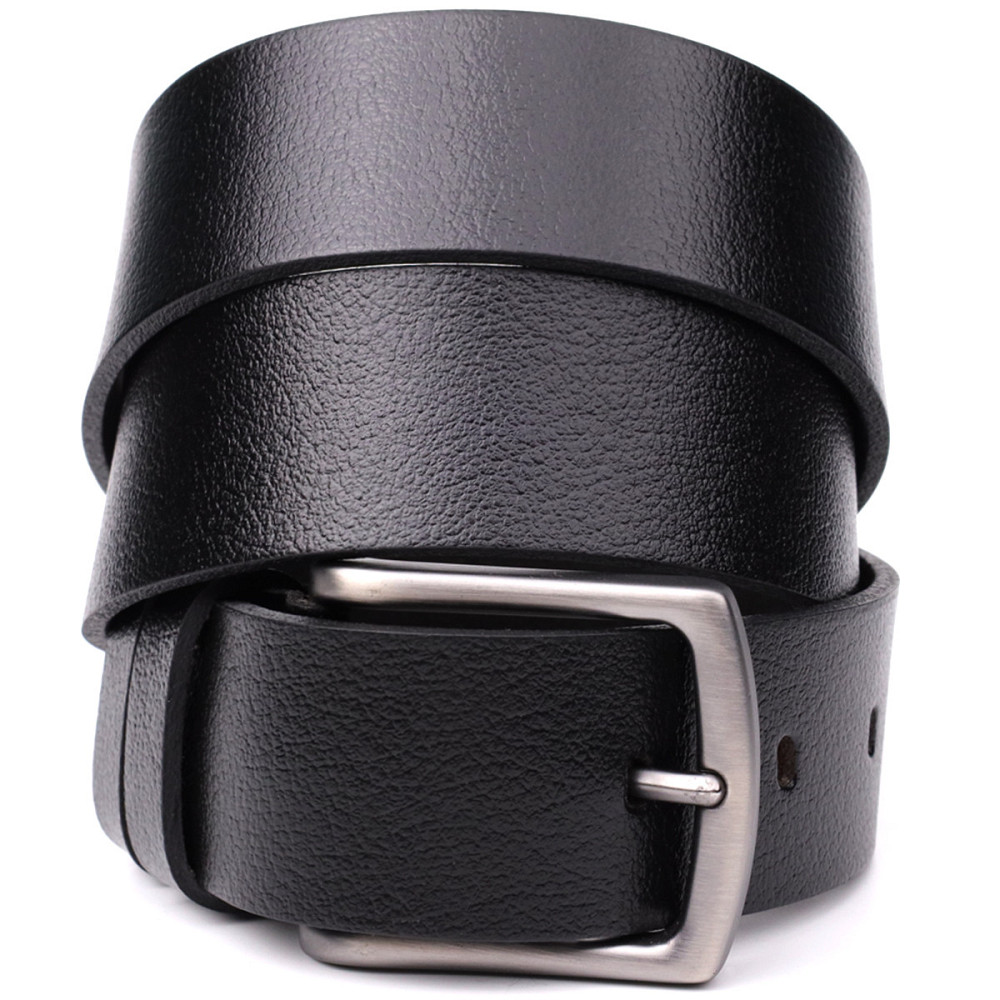Надійний чоловічий ремінь із натуральної шкіри Чорний (BOND) Київ - фото 5