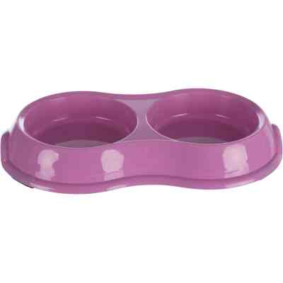 Посуда для кошек Trixie Миска двойная пластиковая 2х200 мл/11 см (цвета в ассортименте) (4011905249858) Винница