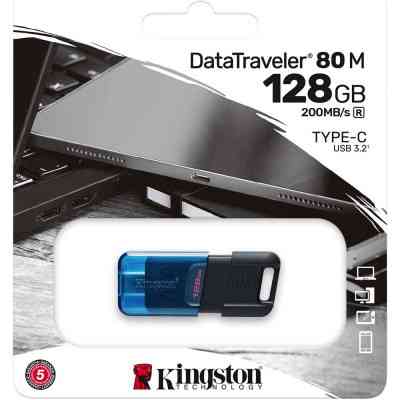 USB флеш накопичувач Kingston DataTraveler 80 M Blue/Black (DT80M/128GB) Вінниця