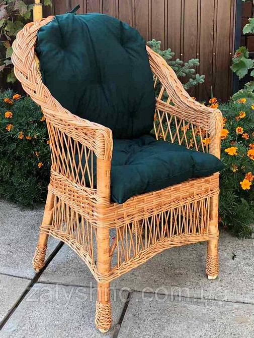 Крісло з лози зручне з накидкою (колір на вибір) Київ - фото 3