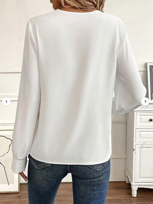 Жіноча блуза з довгим рукавом "Verona" оптом | Норма і батал Білий, 50-52 Київ - фото 4