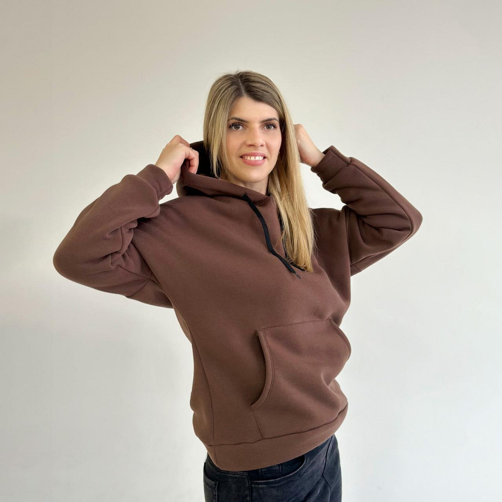 Однотонный батник с капюшоном 