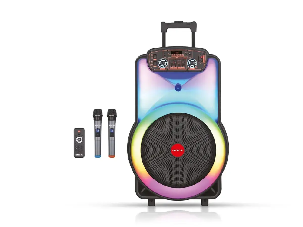 Портативна акустична колонка ZXX-1520 120Вт, 15" динамік, TWS/FM/USB/TF/BT/LED, 2 мікрофони, пульт ДК Одеса - фото 3