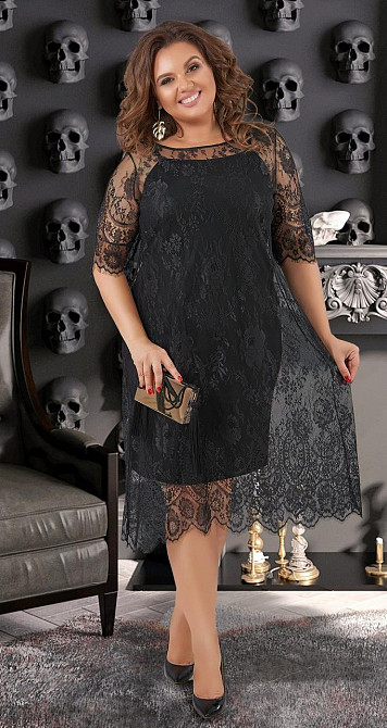 Гіпюрове плаття з асиметричним низом великого розміру (54) Київ - фото 3