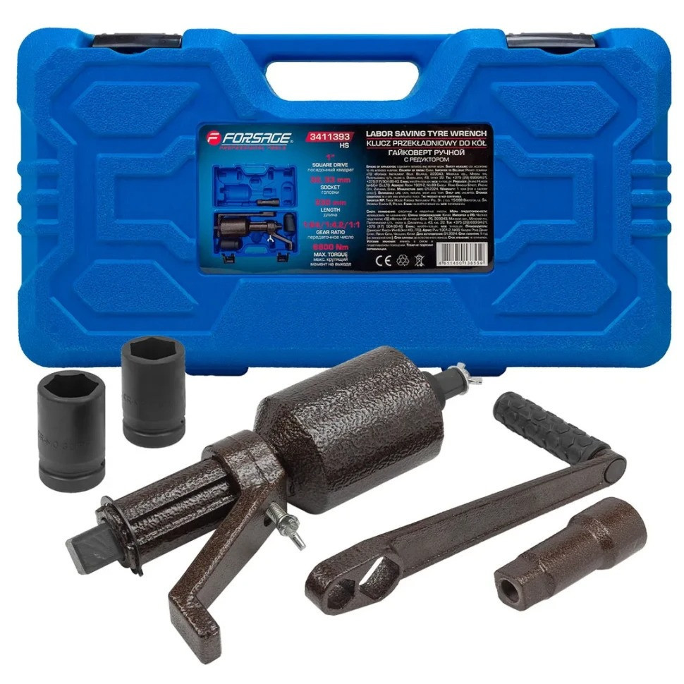 Гайковерт ручной с редуктором 6800Нм, 1:1/1:4.2/1:64 Forsage F-3411393 HS Одесса - изображение 2