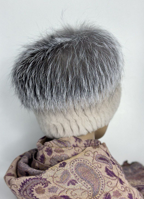 Меховая шапка женская кубанка Софи Бежевый Харьков - изображение 3