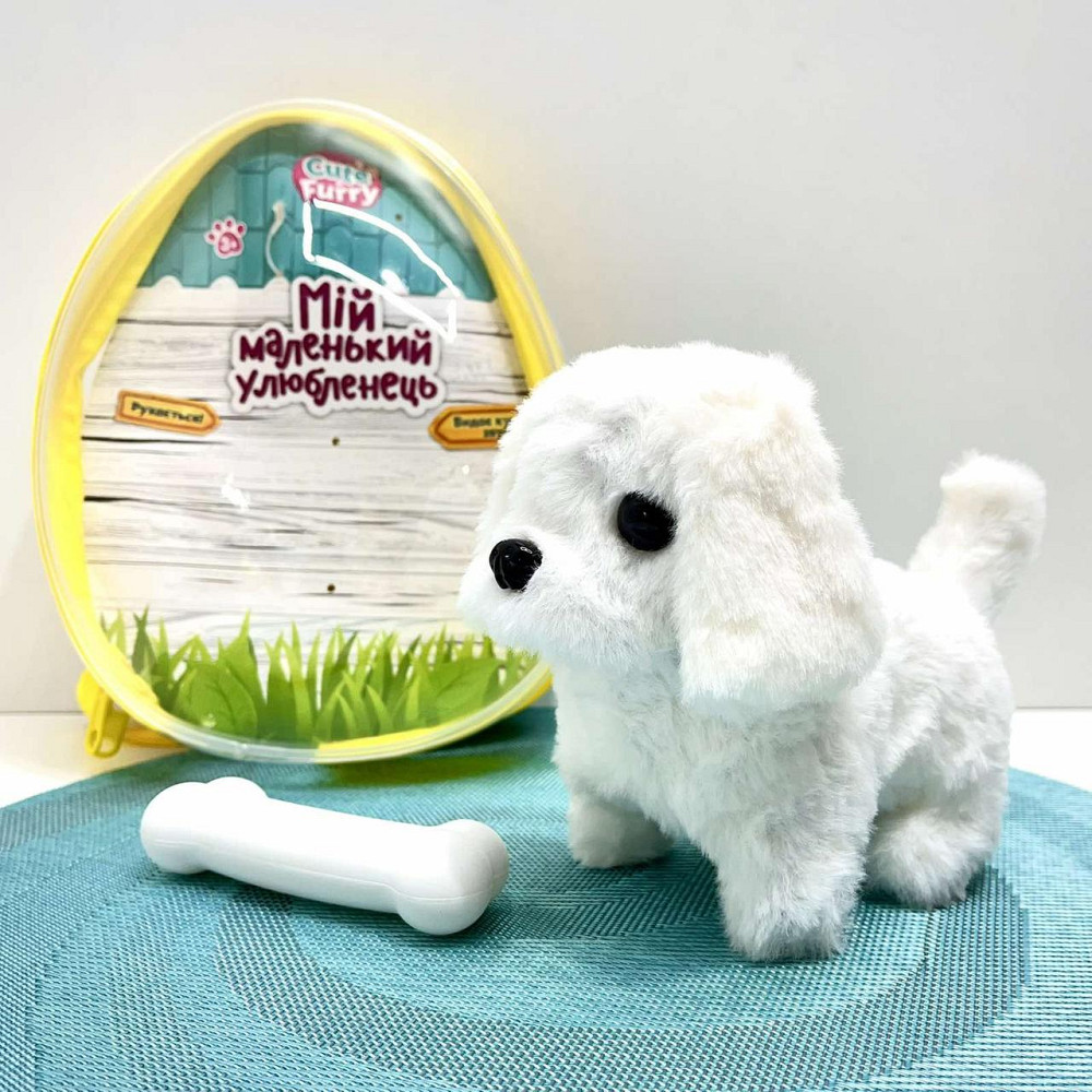 Собачка інтерактивна ходить видає звуки ворушить хвостиком у рюкзаку Біла (777-23B) Чернигов - изображение 1