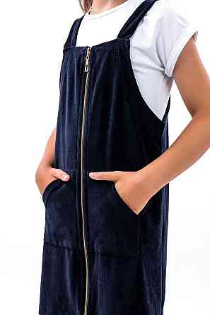 Вельветовий сарафан для дівчаток, темно-синій топ 140 Крохатушка одяг Київ