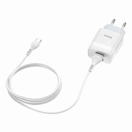 Мережевий зарядний пристрій HOCO C73A Glorious dual port charger set(Type-C) White Київ