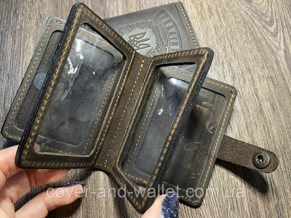 Маленькая обложка картхолдер на авто документы и id паспорт с винтажной кожи Crazy horse Киев - изображение 4